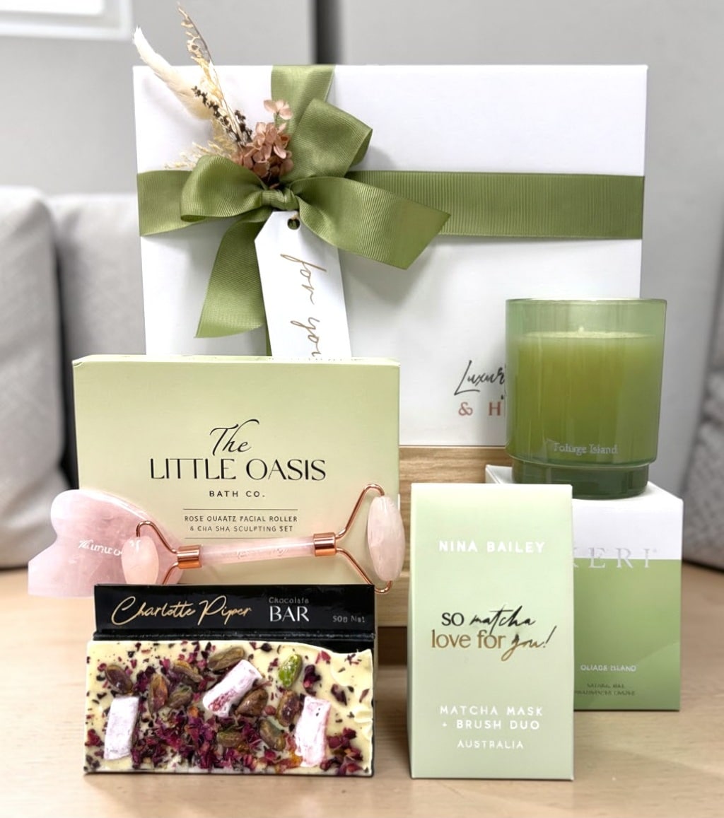 Elegant gift set on marble surface 1 - Luxury Blooms & Hampers